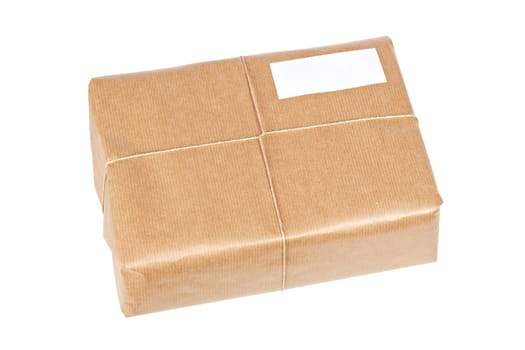 Brown package with blank label