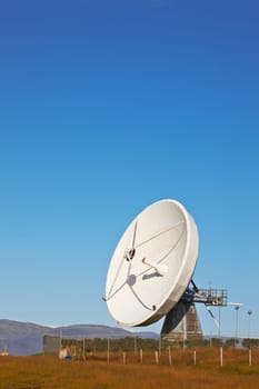 Satellite communications dish near Hofn, Iceland