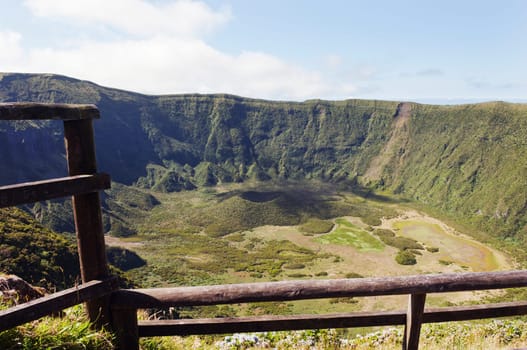 Inside of Caldeira volcano in Faial, Azores