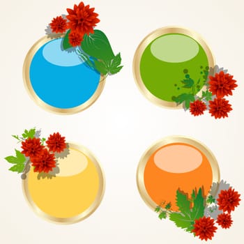 Floral motif buttons