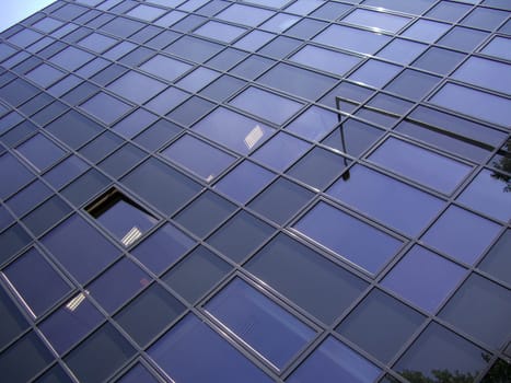 Office building façade made of glass
