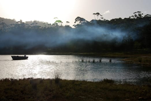Smith Lake Boat and Smoke