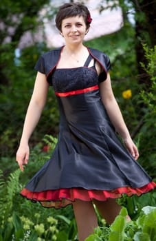 Young woman in beautiful dress