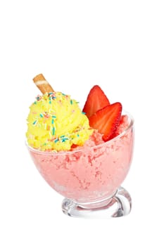 Delicious strawberry and vanilla ice cream