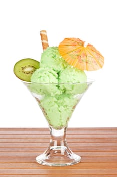 Delicious kiwi ice cream