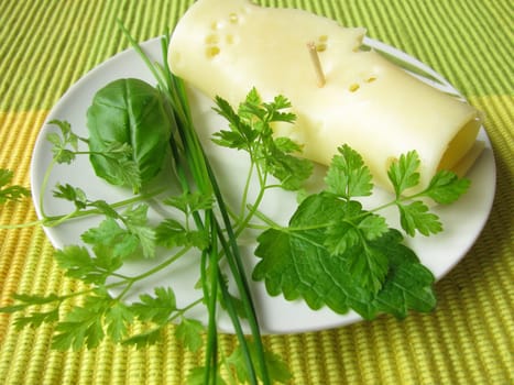 Cheese and herbs
