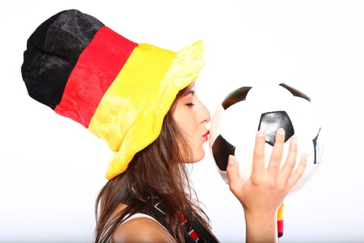 Girl With Hat Kissing The Ball