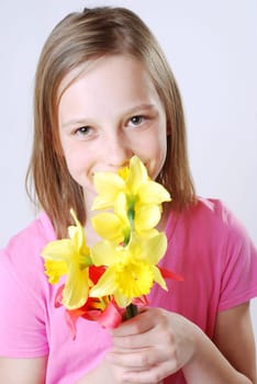 Girl with flowers