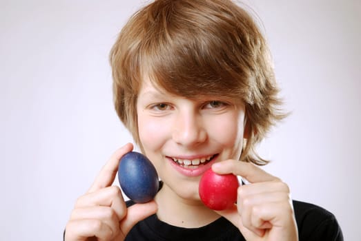 Boy with Easter eggs