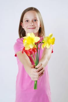 Girl with flowers