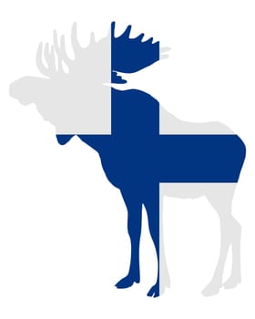 Moose in Finland flag