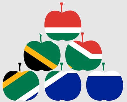 Apple with South Africa flag