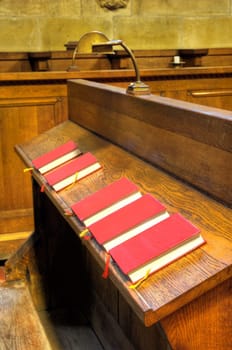 Bibles in chapel.