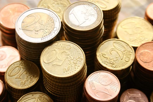 Stack of euro coins