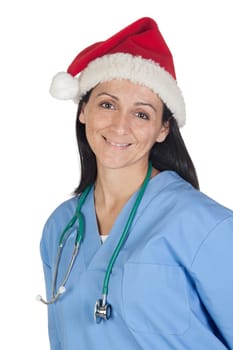 Attractive doctor woman in Christmas