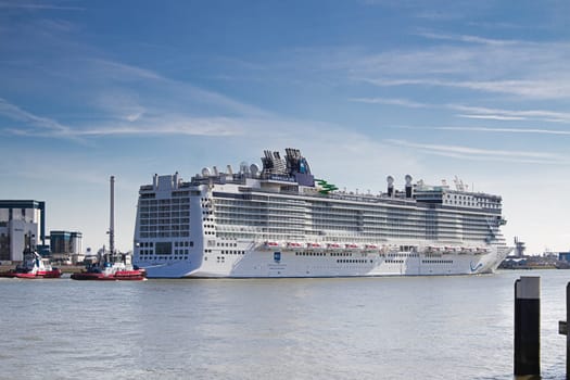 New cruise ship leaving Rotterdam, June 21-2010