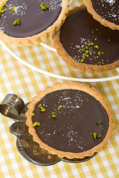 Nougat tart from above