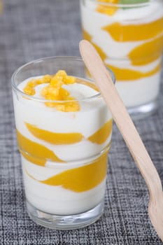 Yoghurt with spoon