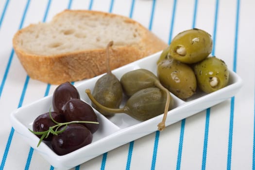 Olives and bread