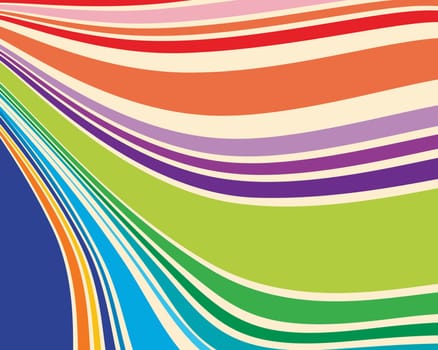 Waped stripes in retro colors