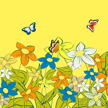 Flowers and butterflies