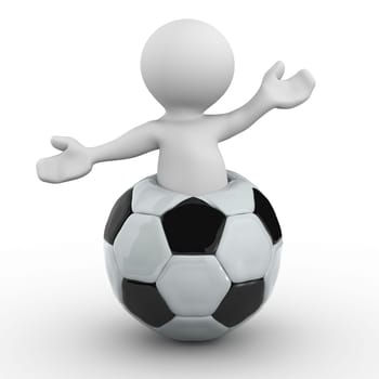 man inside a soccer ball