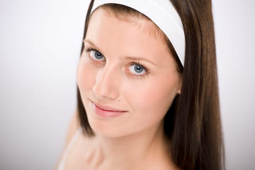 Portrait of beautiful brunette woman