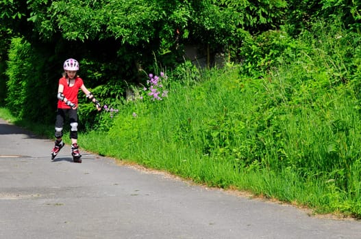 Inline Skating Child Girl Summer