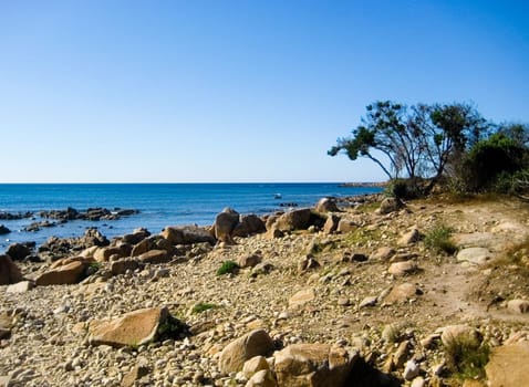 Coastal landscape in Sardinia,sandy beach