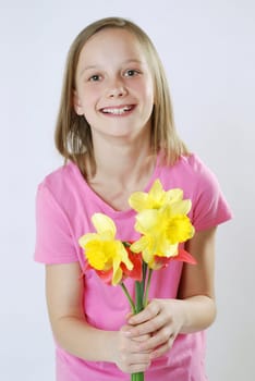 Girl with flowers
