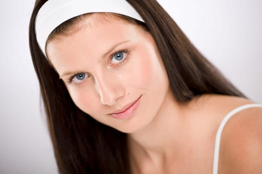 Portrait of beautiful brunette woman