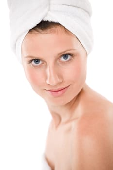 Body care - beautiful woman with towel