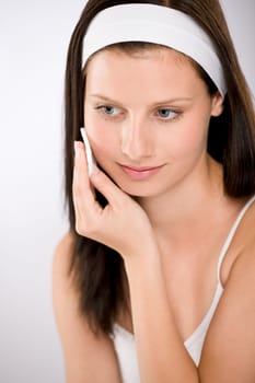 Portrait of beautiful brunette woman