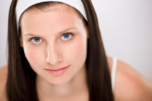 Portrait of beautiful brunette woman