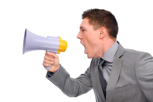 Businessman with megaphone