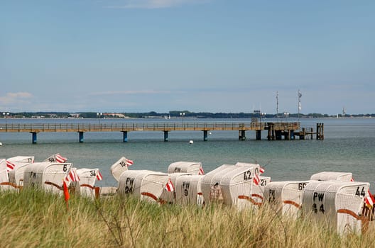 Pier and beach chairs in Haffkrug