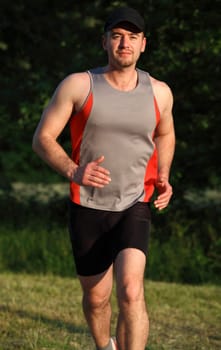 man run in park