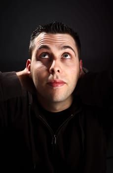 man wear hoodie portrait