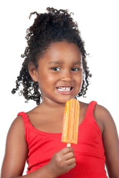 Child girl eating ice cream