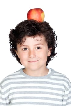 Beautiful child with many fruits