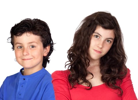 Teenage girl and little boy