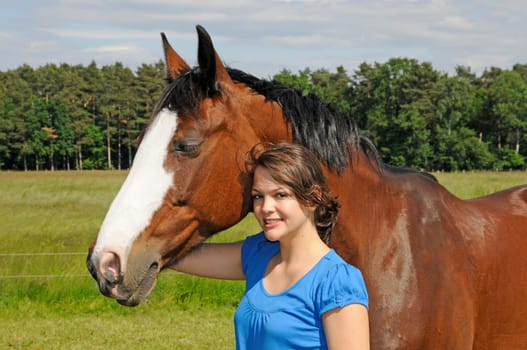 Teenagers with horse