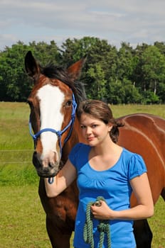 Teenagers with horse