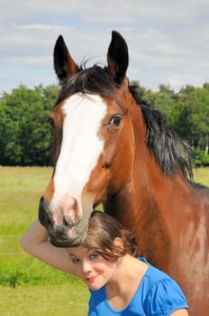 Teenagers with horse