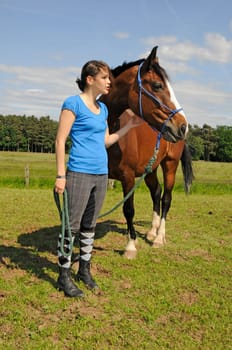 Teenagers with horse