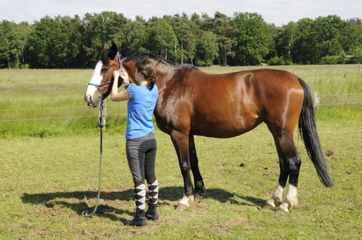 Teenagers with horse