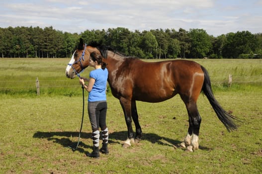 Teenagers with horse