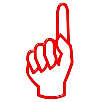 3D Number One Hand Sign