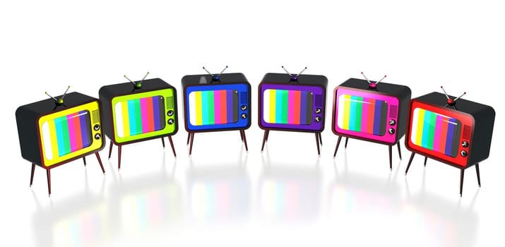 Colorful retro tvs