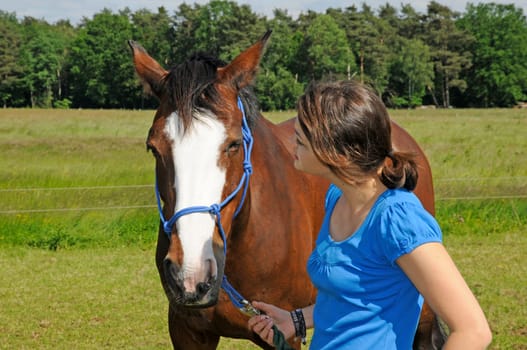 Teenagers with horse
